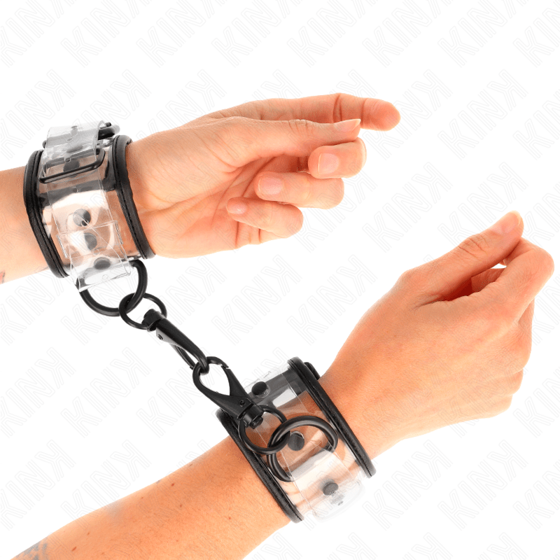 KINK - CLEAR WRIST CUFFS ADJUSTABLE 18 - 30 CM X 5.5 CM - Kink&Play