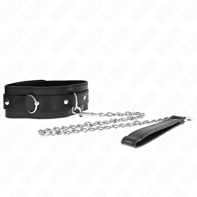 KINK - COLLAR WITH BELT 65 CM WITH STRAP BLACK 54 X 4.5 CM - Kink&Play