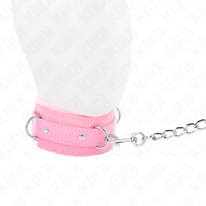 KINK - COLLAR WITH LEASH 65 CM WITH RESTRICTIONS PINK 36 - 42 CM X 5.5 CM - Kink&Play
