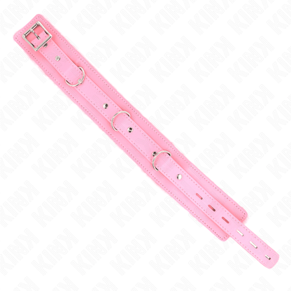 KINK - COLLAR WITH LEASH 65 CM WITH RESTRICTIONS PINK 36 - 42 CM X 5.5 CM - Kink&Play