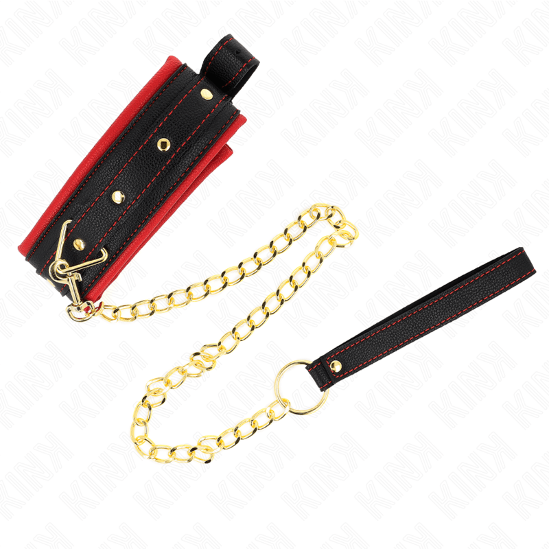 KINK - COLLAR WITH PLAIN FABRIC LEASH ADJUSTABLE 33 - 48 CM X 5.7 CM - Kink&Play