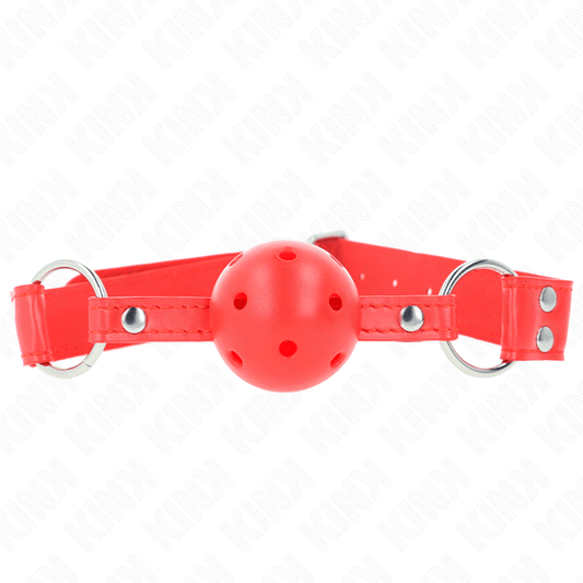 KINK - COMPLETE RED HOLLOW HARD BALL GAG 62 x 2 CM - Kink&Play