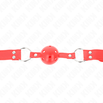 KINK - COMPLETE RED HOLLOW HARD BALL GAG 62 x 2 CM - Kink&Play