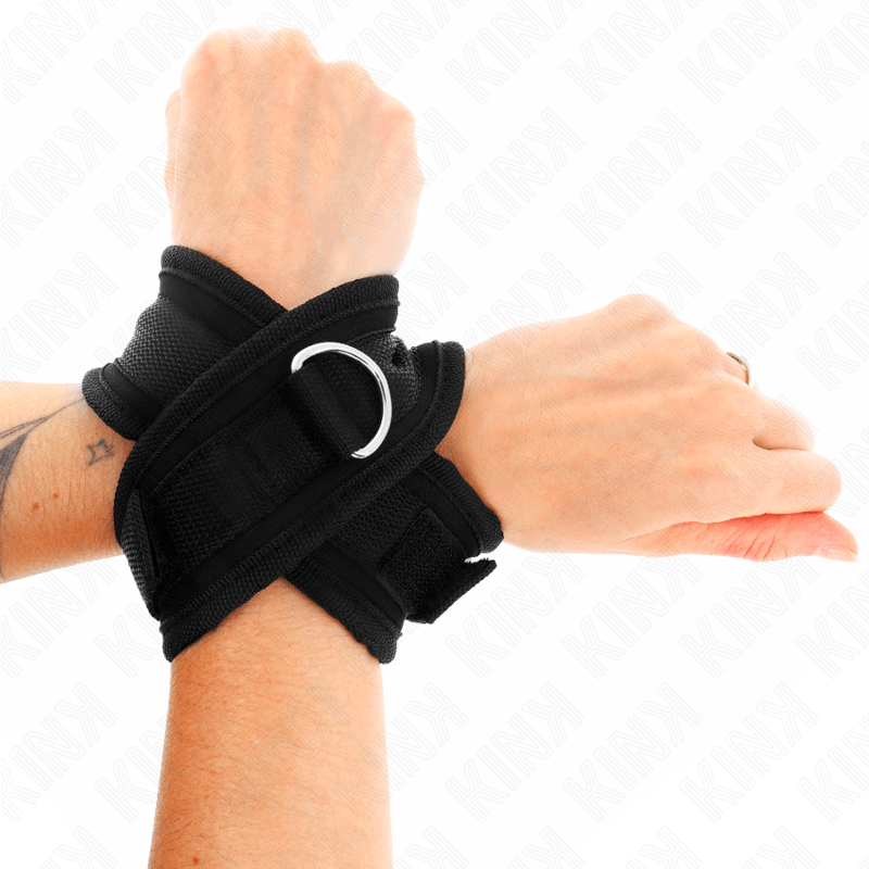 KINK - CROSS CUFFS BLACK 34 X 5.5 CM - Kink&Play