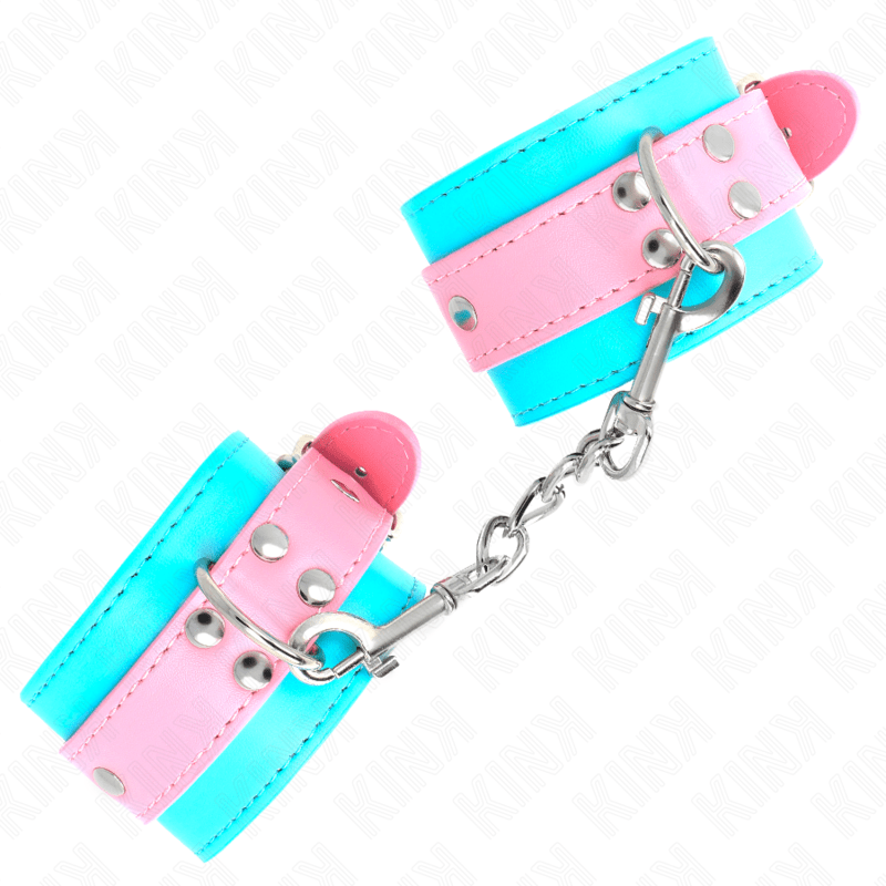 KINK - CUTE WRIST RESTRAINTS BLUE / PINK ADJUSTABLE 16 - 28 CM X 5 CM - Kink&Play