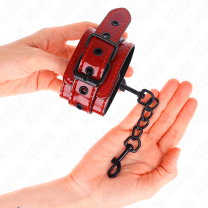 KINK - DARK RED WRIST CUFFS 23 X 5 CM - Kink&Play