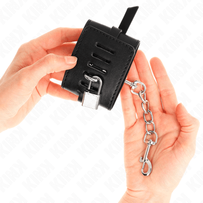 KINK - DELUXE LOCKING WRIST RESTRAINTS BLACK ADJUSTABLE 14.5 - 21 CM X 6 CM - Kink&Play