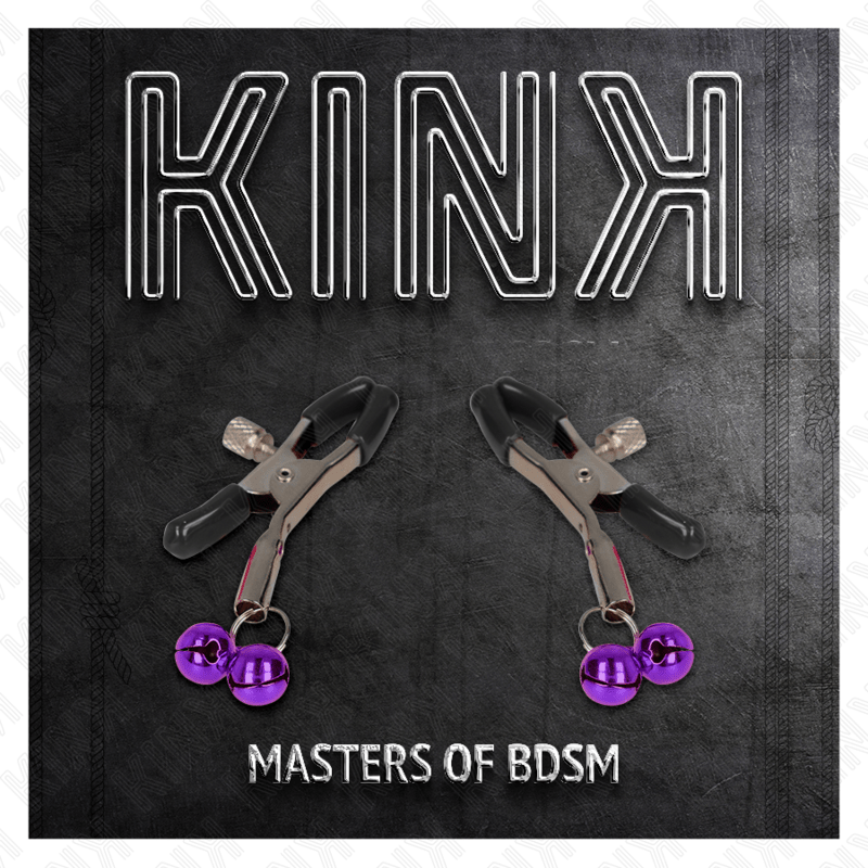 KINK - DOUBLE BELL NIPPLE CLAMP PURPLE 6 CM - Kink&Play