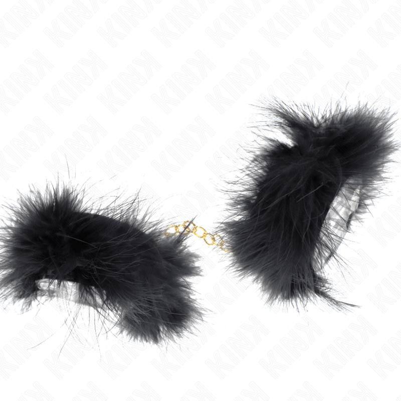 KINK - FEATHER HAND CUFFS WITH GOLD CHAIN MODEL 0 - Kink&Play