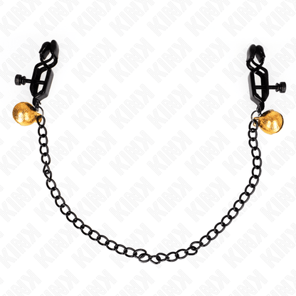 KINK - FLAT CHAIN NIPPLE CLAMPS AND BELL SILVER 30 CM - Kink&Play