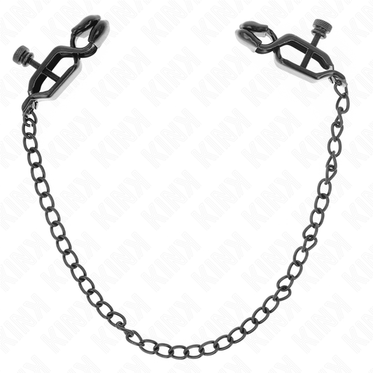 KINK - FLAT CHAIN NIPPLE CLAMPS BLACK 30 CM - Kink&Play