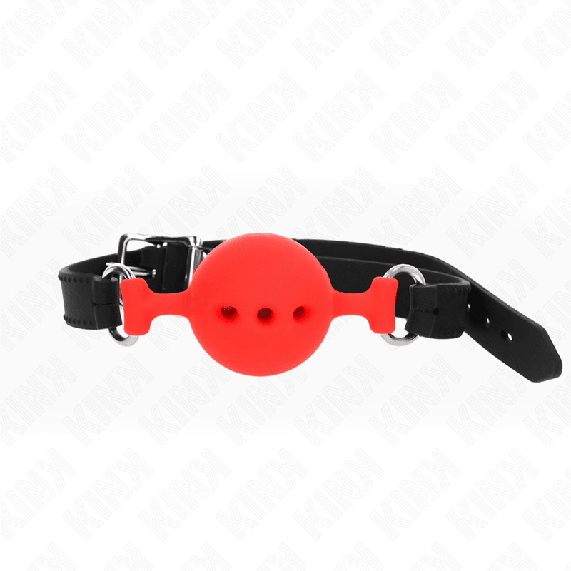 KINK - FULL SILICONE GAG 55 x 2 CM WITH 4.5 CM BALL SIZE M RED ADJUSTABLE 35 - 51 CM - Kink&Play