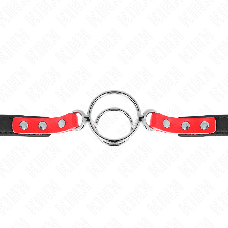 KINK - GAG WITH MULTIPLE O - RINGS 4 / 4.8 CM RED 38 X 56 CM - Kink&Play