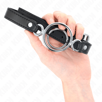 KINK - GAG WITH MULTIPLE O - RINGS 5 CM BLACK 63 X 2.5 CM - Kink&Play