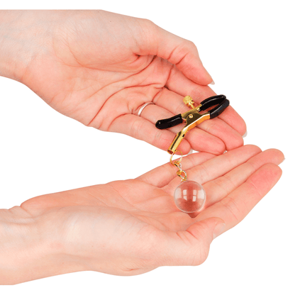 KINK - GLASS BEAD NIPPLE CLAMPS GOLD 6 CM - Kink&Play