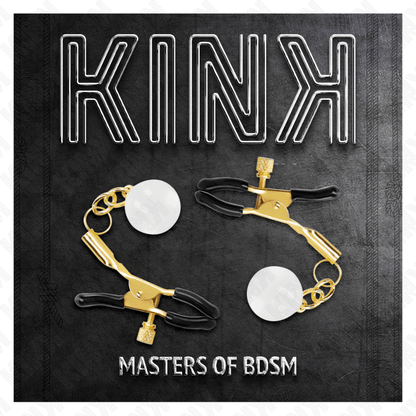 KINK - GLASS BEAD NIPPLE CLAMPS GOLD 6 CM - Kink&Play