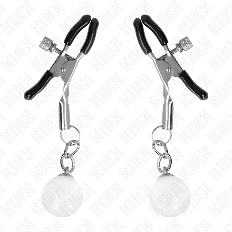 KINK - GLASS BEAD NIPPLE CLAMPS SILVER 6 CM - Kink&Play