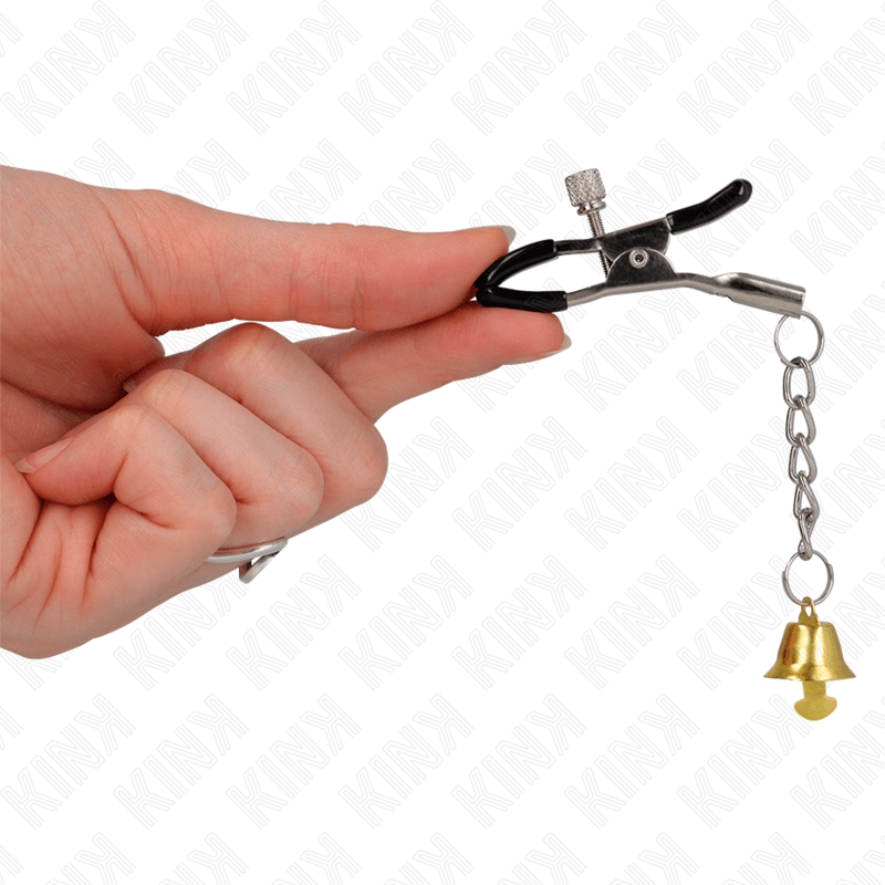 KINK - GOLD BELL PENDANT NIPPLE CLAMPS 6 CM - Kink&Play