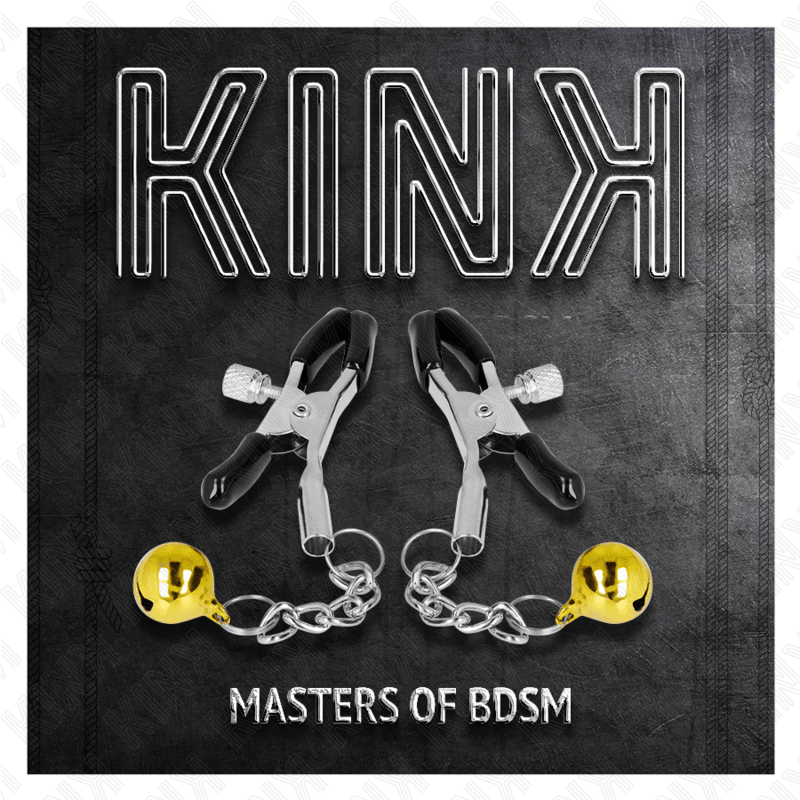 KINK - GOLD JINGLE BELL PENDANT NIPPLE CLAMPS 6 CM - Kink&Play