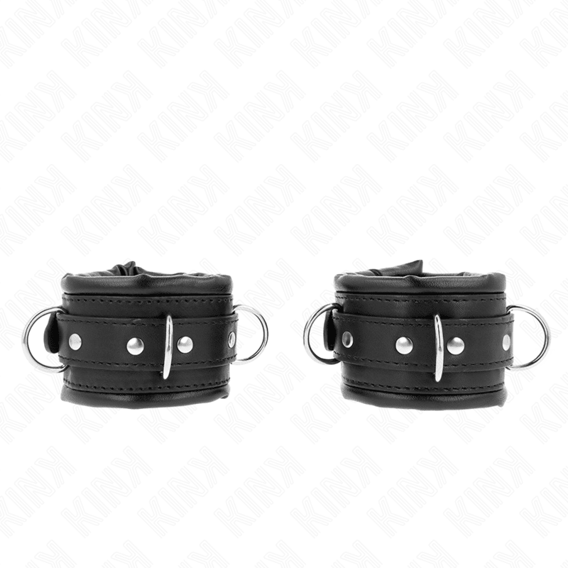 KINK - HEAVY WRIST RESTRAINTS WITH BLACK FUR LINED ADJUSTABLE 20 - 30 CM X 6 CM - Kink&Play