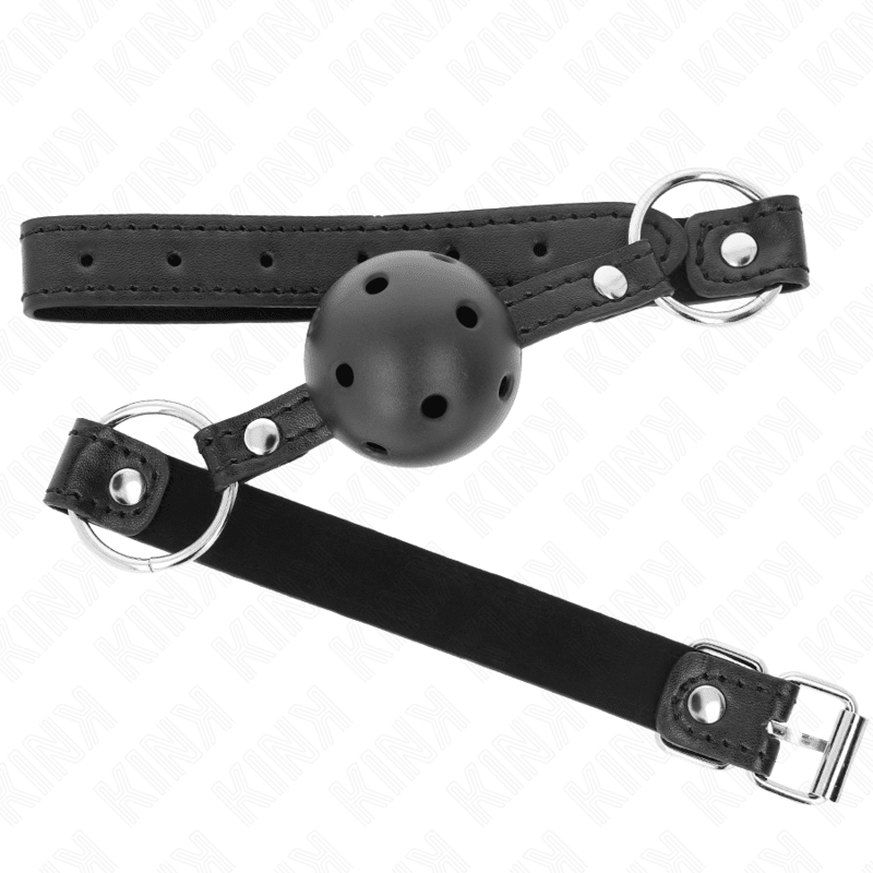 KINK - HOLLOW HARD BLACK BALL 4.5 CM GAG MODEL 1 63.5 X 2 CM - Kink&Play