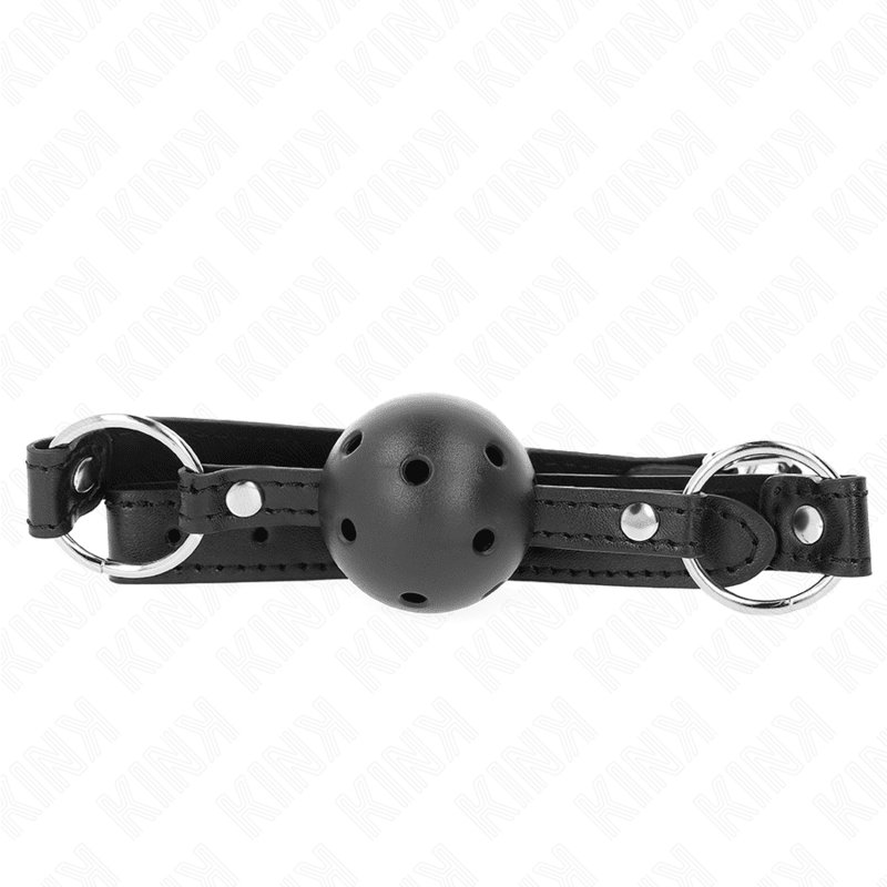 KINK - HOLLOW HARD BLACK BALL 4.5 CM GAG MODEL 1 63.5 X 2 CM - Kink&Play