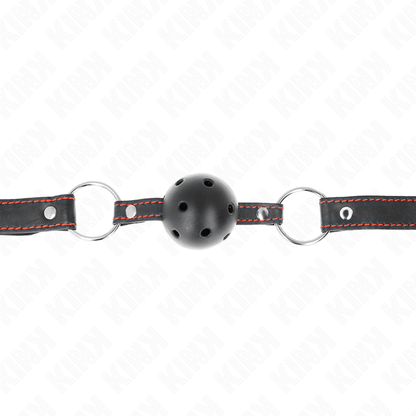 KINK - HOLLOW HARD BLACK BALL GAG MODEL 2 65 x 2.5 CM - Kink&Play