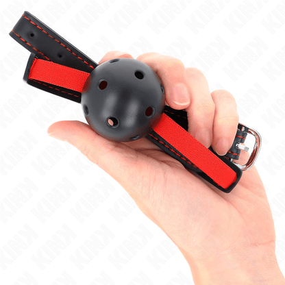 KINK - HOLLOW HARD MOUTH 4.5 CM GAG WITH ELASTIC BELT 56 x 1.5 CM - Kink&Play