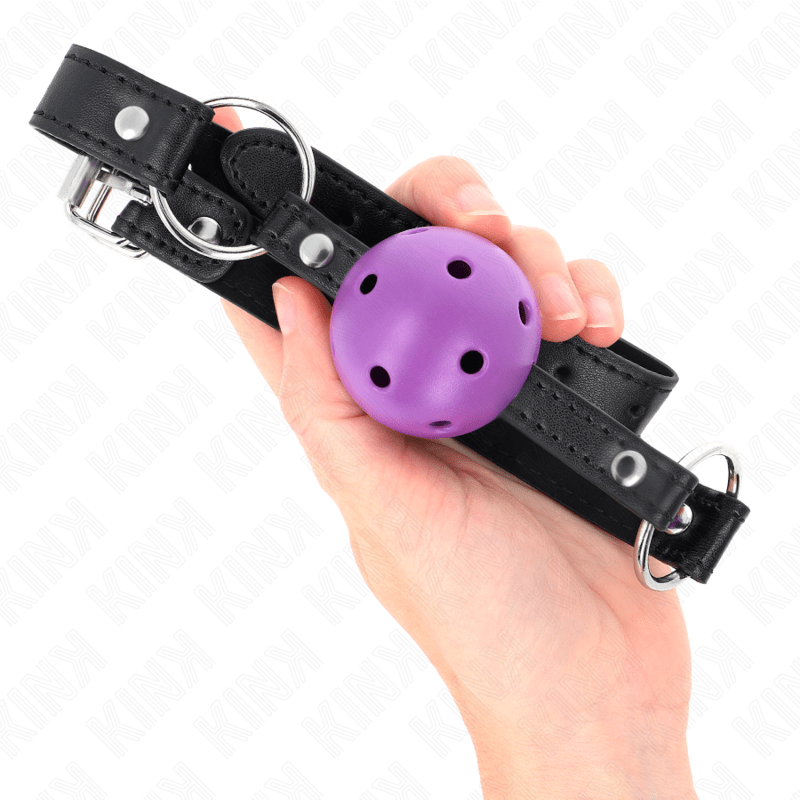 KINK - HOLLOW HARD PURPLE BALL 4.5 CM GAG 63.5 X 2 CM - Kink&Play
