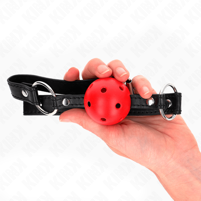 KINK - HOLLOW HARD RED BALL 4.5 CM GAG MODEL 1 63.5 X 2 CM - Kink&Play