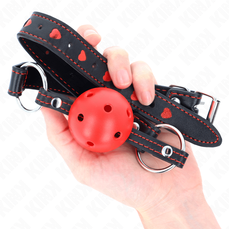 KINK - HOLLOW HARD RED BALL GAG MODEL 2 65 x 2.5 CM - Kink&Play