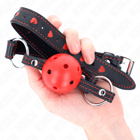 KINK - HOLLOW HARD RED BALL GAG MODEL 2 65 x 2.5 CM - Kink&Play