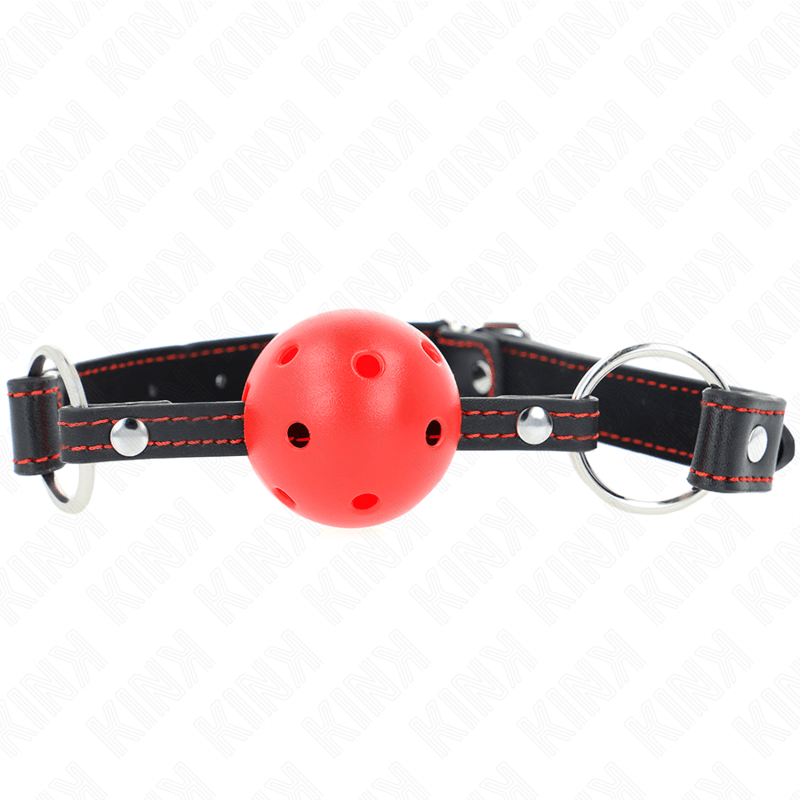 KINK - HOLLOW HARD RED BALL GAG MODEL 2 65 x 2.5 CM - Kink&Play