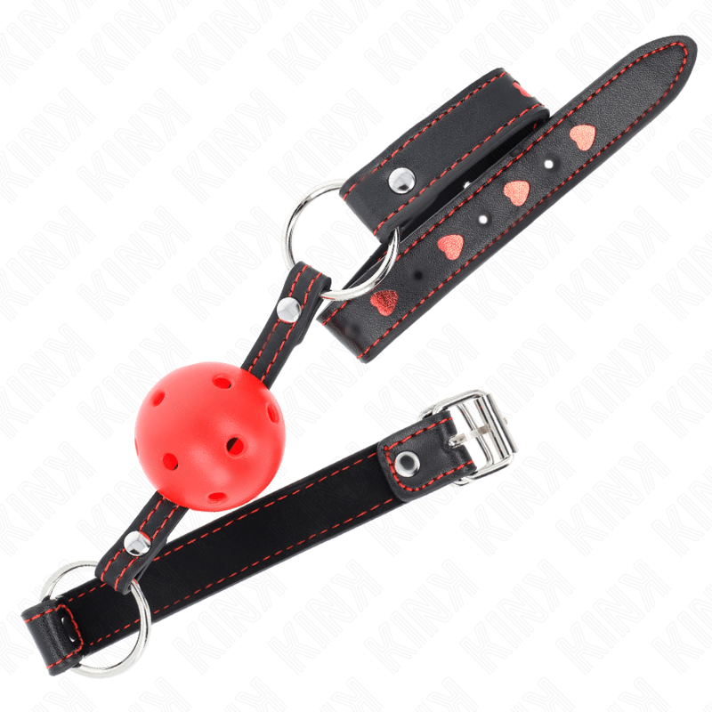 KINK - HOLLOW HARD RED BALL GAG MODEL 2 65 x 2.5 CM - Kink&Play