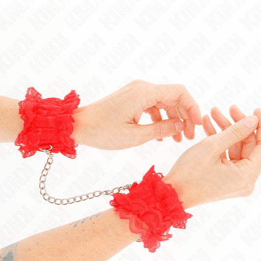 KINK - LACE ELASTIC WRIST RESTRAINTS RED - Kink&Play