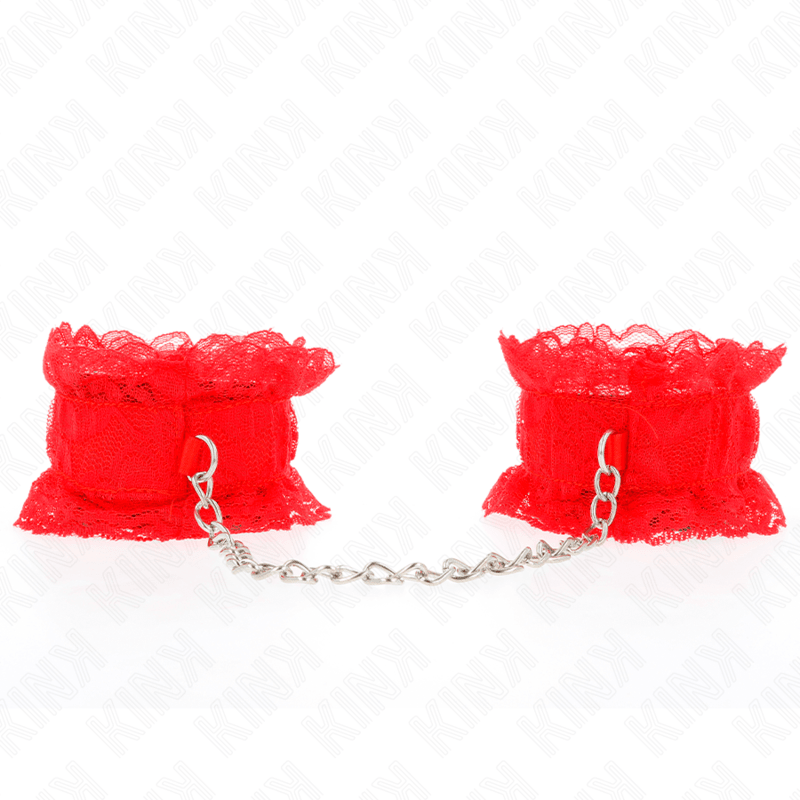 KINK - LACE ELASTIC WRIST RESTRAINTS RED - Kink&Play