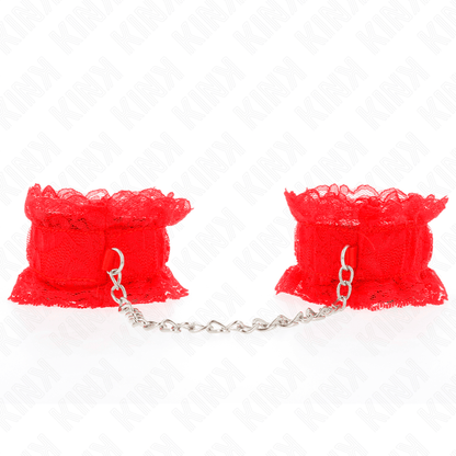 KINK - LACE ELASTIC WRIST RESTRAINTS RED - Kink&Play