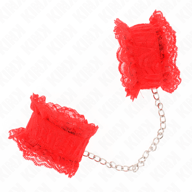 KINK - LACE ELASTIC WRIST RESTRAINTS RED - Kink&Play