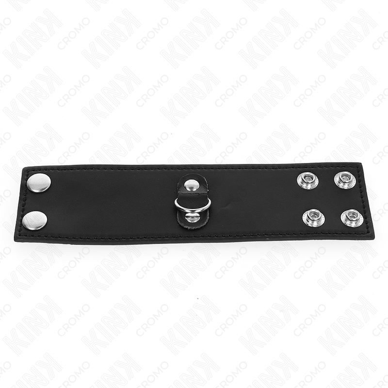 KINK - LEATHER PENIS RING WITH PRESSURE CLOSURE 18 X 5 CM - Kink&Play