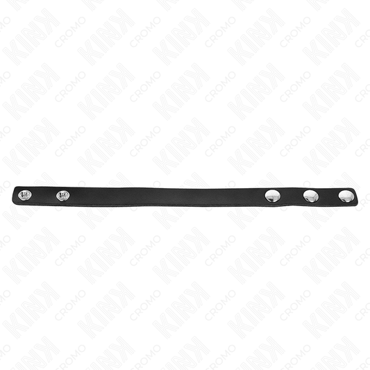 KINK - LEATHER PENIS RING WITH PRESSURE CLOSURE 21.5 X 1.5 CM - Kink&Play