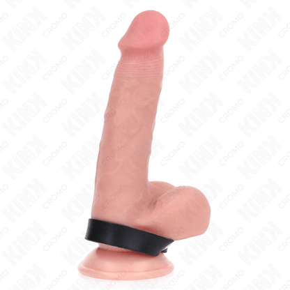 KINK - LEATHER PENIS RING WITH PRESSURE CLOSURE 21.5 X 1.5 CM - Kink&Play