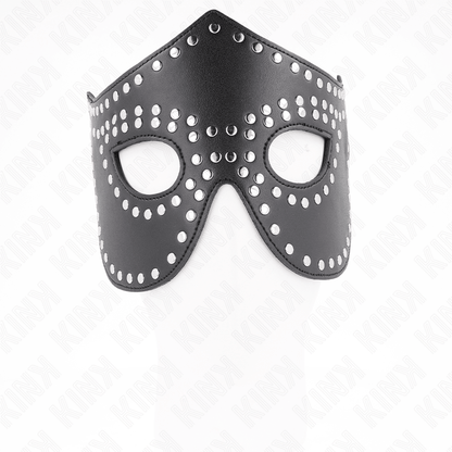KINK - LEATHERETTE MASK WITH RIVETS MODEL 2 30 x 12 CM - Kink&Play