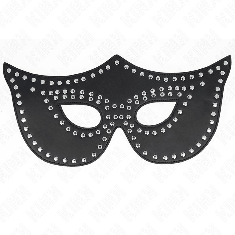 KINK - LEATHERETTE MASK WITH RIVETS MODEL 2 30 x 12 CM - Kink&Play