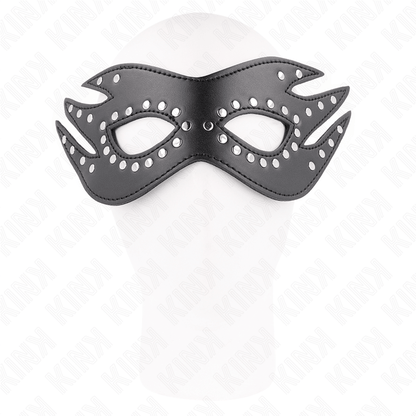 KINK - LEATHERETTE MASK WITH RIVETS MODEL 3 26 x 9.5 CM - Kink&Play