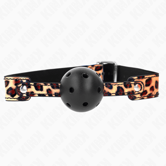KINK - LEOPARD BREATHABLE BALL 4.5 CM GAG 65 x 2.5 CM - Kink&Play