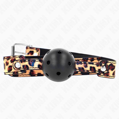 KINK - LEOPARD BREATHABLE BALL 4.5 CM GAG 65 x 2.5 CM - Kink&Play