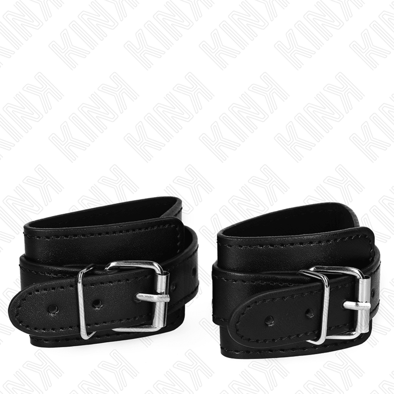 KINK - LOCKABLE DUNGEON WRIST RESTRAINTS BLACK ADJUSTABLE 21 - 28 CM X 5.5 CM - Kink&Play