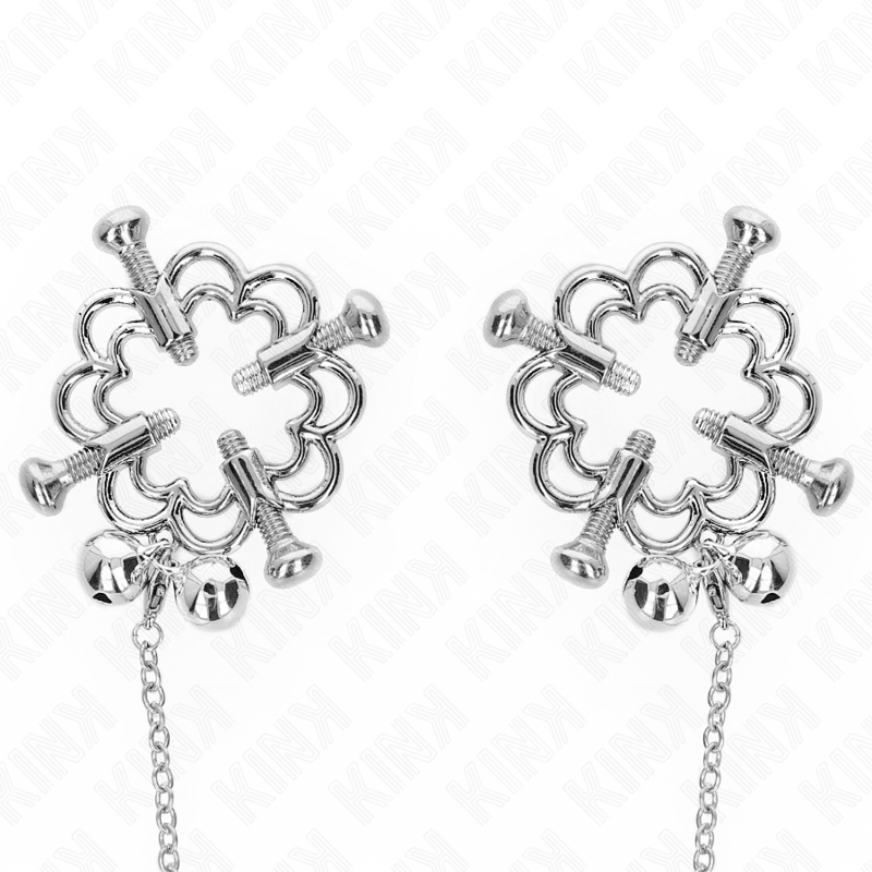 KINK - METAL FLOWER NIPPLE CLAMPS WITH CHAIN - Kink&Play