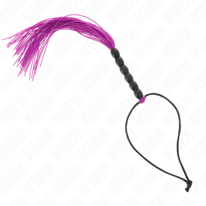 KINK - MINI SILICONE WHIP WITH 6 PURPLE BEADS 26 CM - Kink&Play