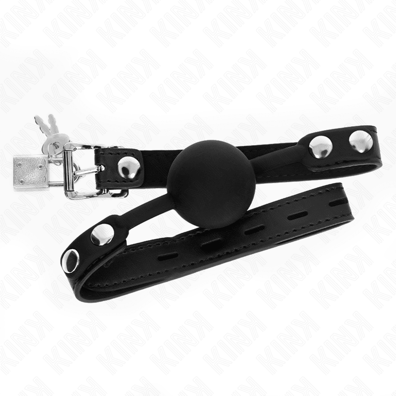 KINK - MODEL 1 SILICONE BALL 4 CM GAG WITH LOCK 60 x 2 CM - Kink&Play